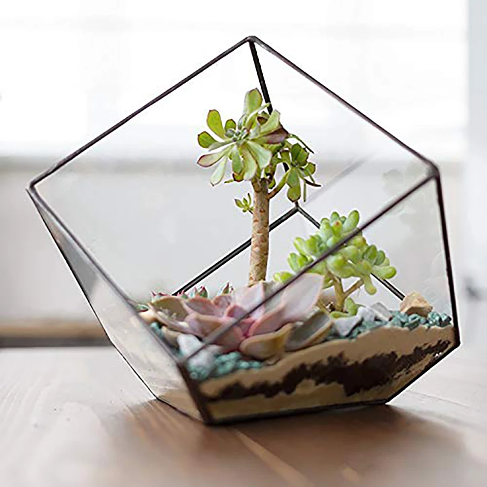Современный из прозрачного стекла геометрический микро Ландшафтный Террариум цветочный горшок суккулент Орхидея завод контейнер дисплей коробка подсвечник