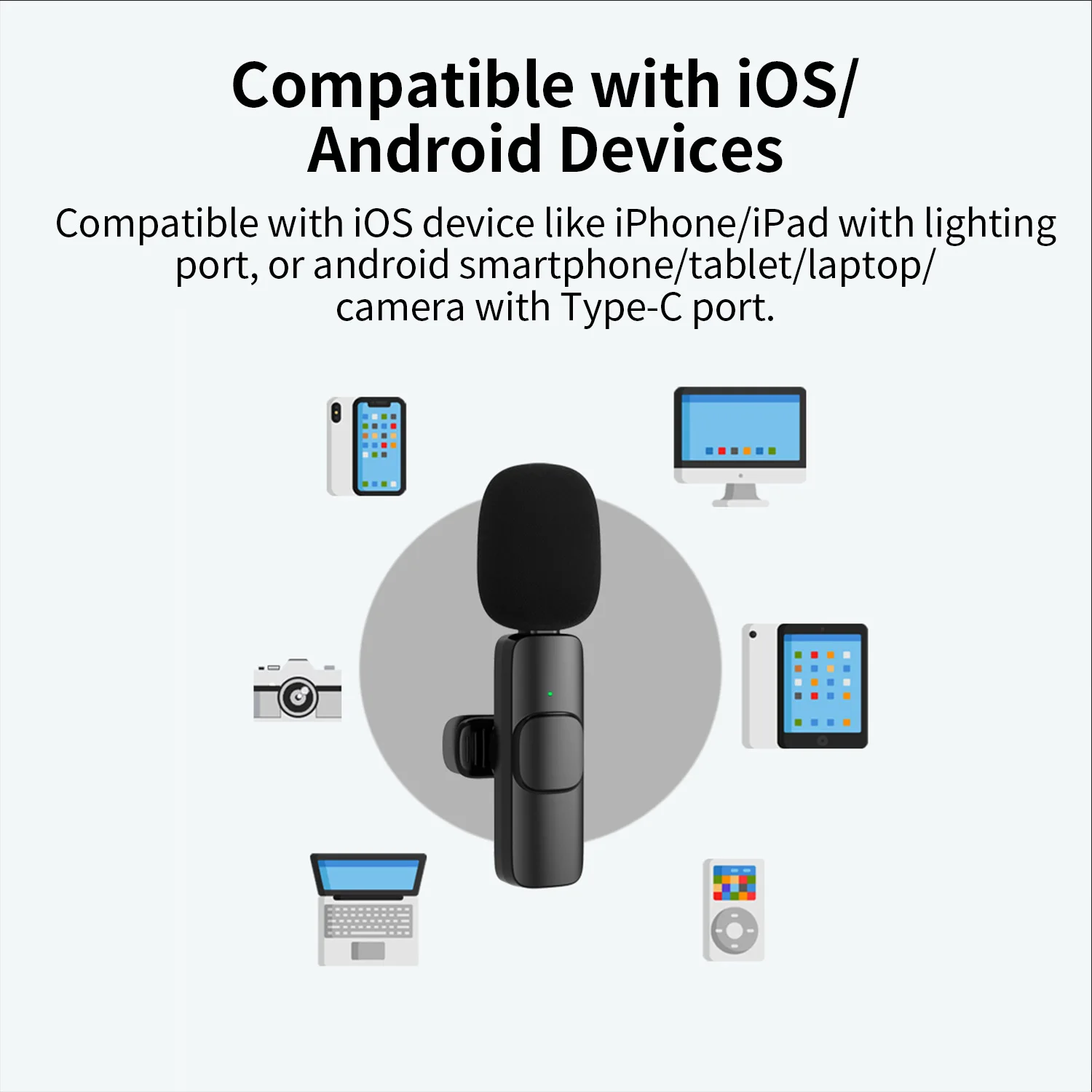 XIAOMI Wireless Lavalier Microphone Portable Video Recording Clip On Lapel Mic For IPhone Type-C Android Live Stream wireless microphone Microphones