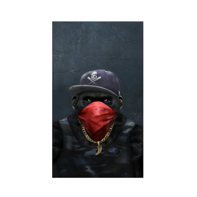 Canvas Poster 3 Monkeys Poster Cool Graffiti Street Art Canvas Painting Wall Art for Living Room Home Decor Posters and Prints JL288-5