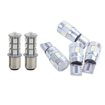

6 Pcs light:2 Pcs 18 Red LED Flash Car Signal Stop Light & 4 Pcs T10 Canbus Auto Vehicle LED Bulb Car Lamp 6000-6500K