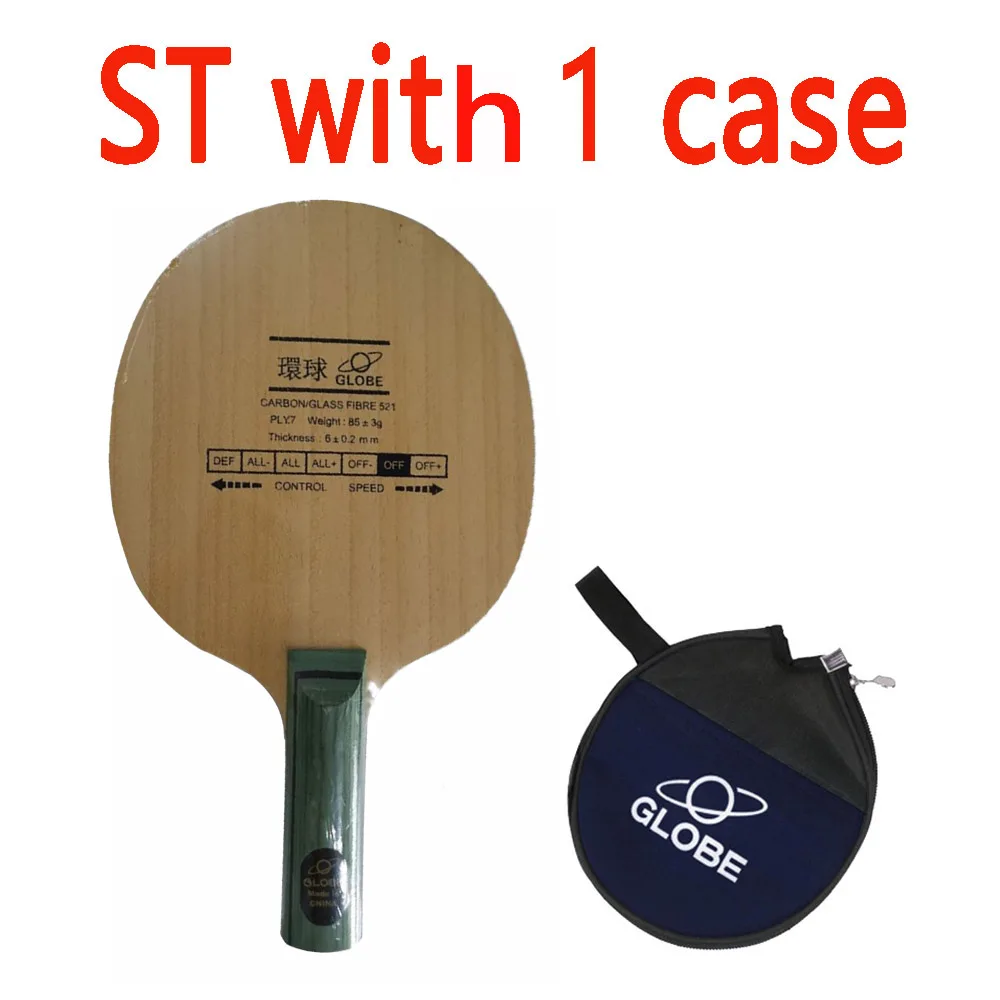 Глобус 521 Настольный теннис лезвия для пинг понг ракетка для настольного тенниса, ракетка для пинг понга теннисные ракетки - Цвет: ST with 1 case