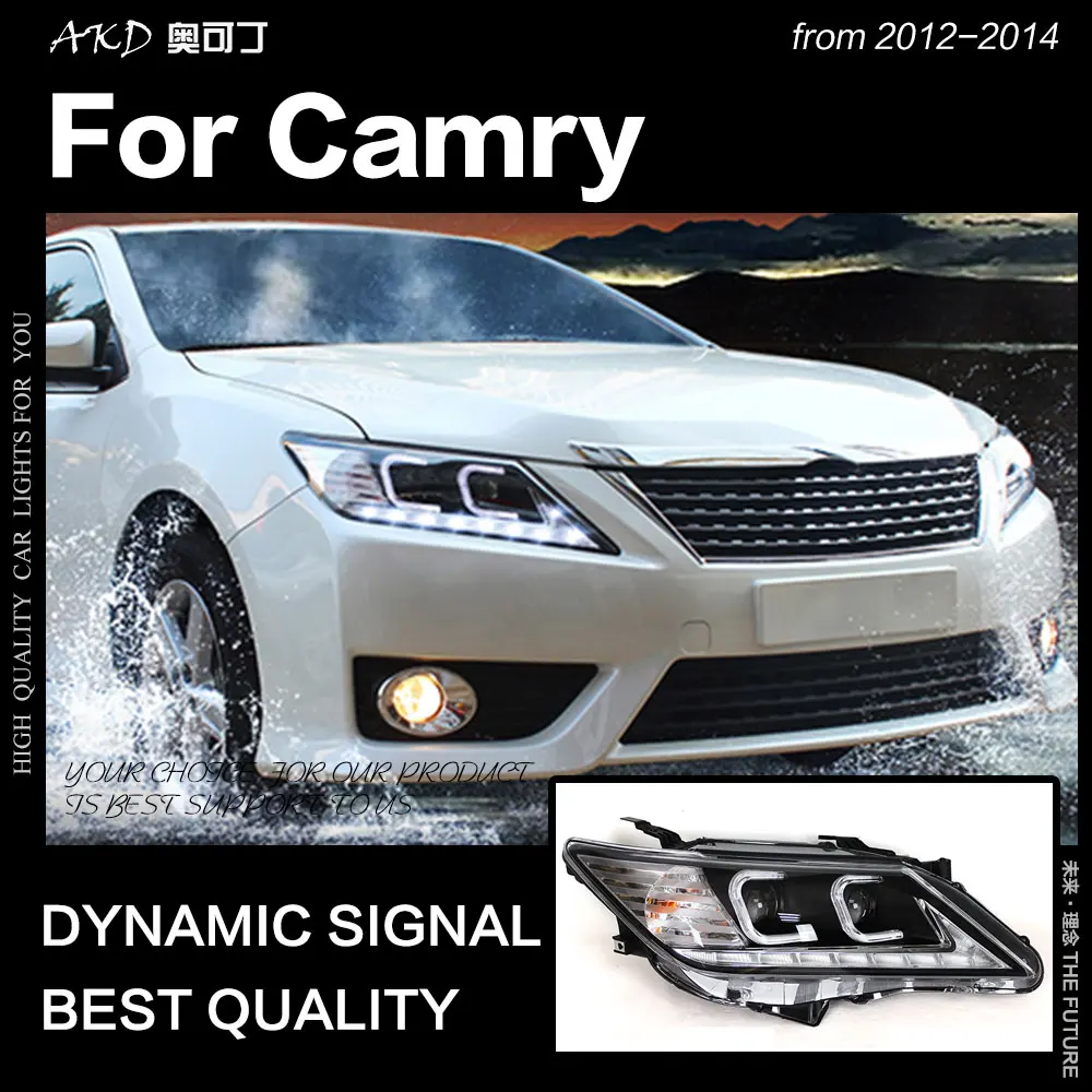 AKD автостайлинг для Toyota Camry фары 2012 2014 V50 светодиодный ные DRL Hid ангельские глазки