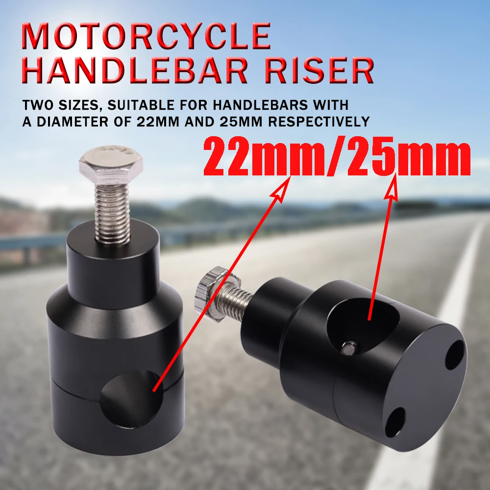 

Straight Riser Handlebar column high Style 2 pcs Round Mount Clamp Adjuster for 22mm 25mm 7/8" Universal Accessories Handlebar