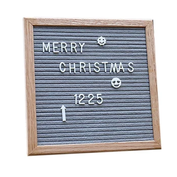 

Felt Letter Board Wooden Frame Changeable Mark Numbers Characters Message Boards for Home Office Signs