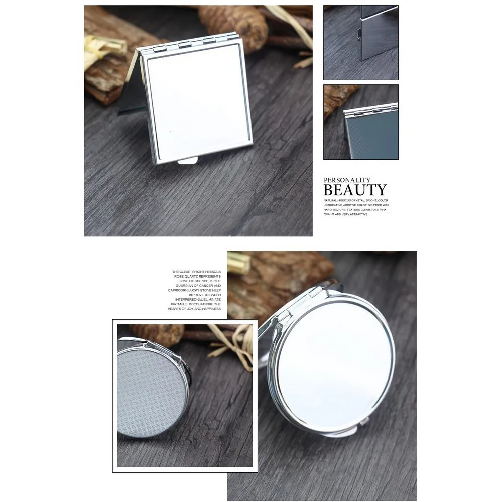 10 шт. 60 мм мини зеркало для макияжа серебряное компактное карманное зеркало портативное круглое двухстороннее складное косметическое зеркало женские подарки