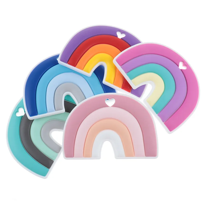 

20pcs Chew Silicone Teethers Rainbow Baby Teething ring Teether Food Grade Silicone Baby Goods Fidget Toys BPA Free