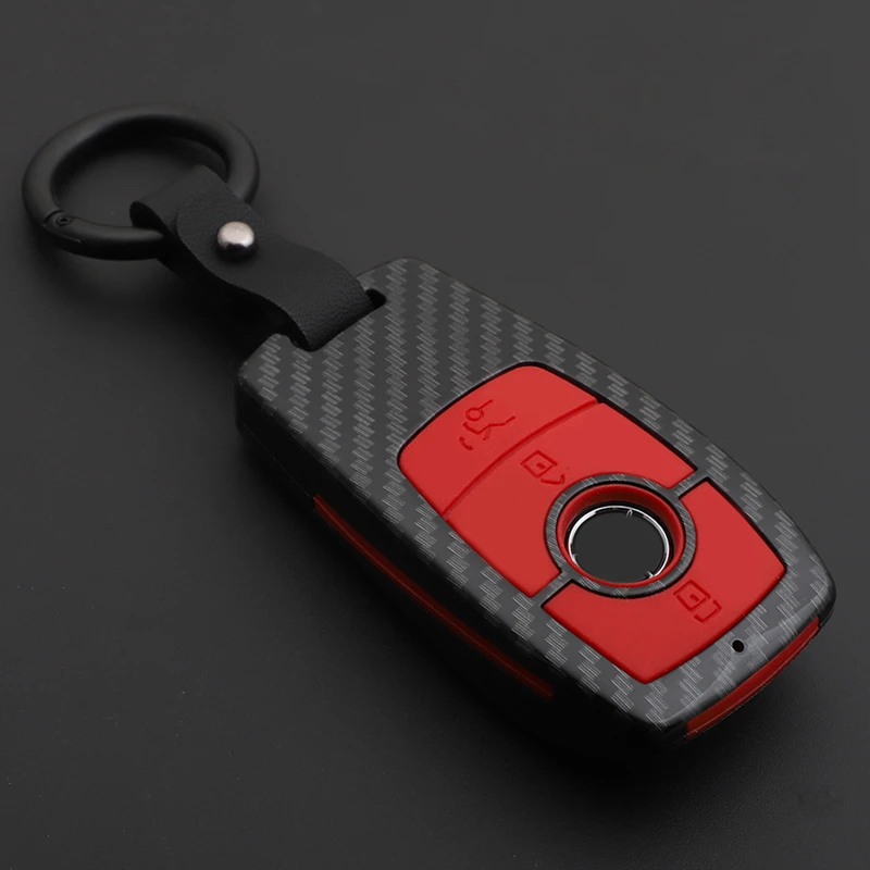 Fashion ABS Carbon Fiber Silica Gel Car Key Case For Mercedes BenZ W203 W210 W211 W124 W202 W204 W212 W176 AMG Material Durable