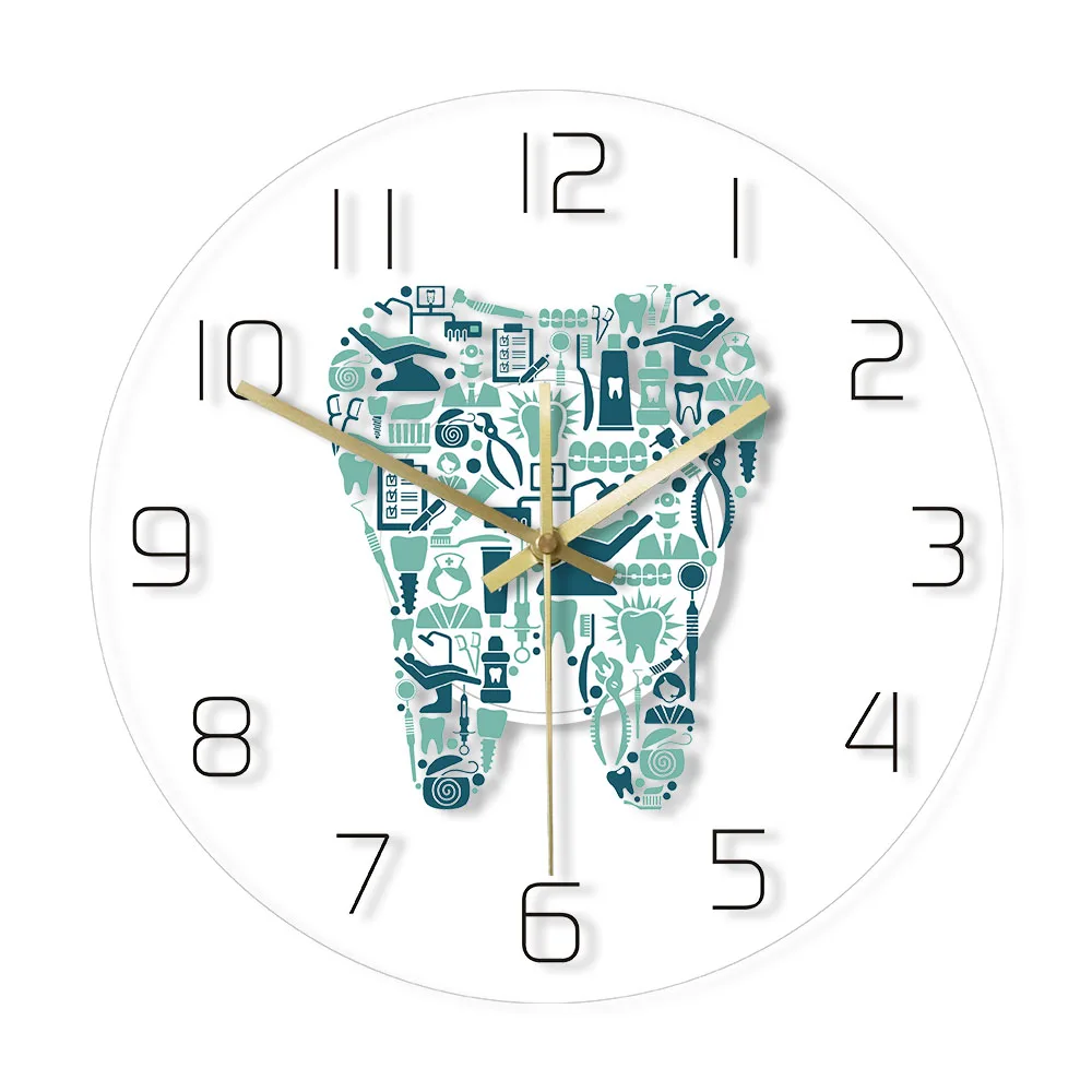 Стоматология зуб печатных настенные часы инструменты стоматолога уход акриловые настенные часы ночник бесшумный ход стоматологическая клиника Декор
