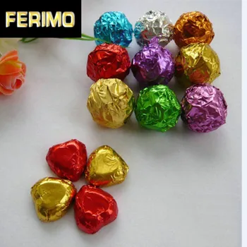 

7*7cm Candy Chocolate Colored Wrapping Paper Tin Foil 15000Pcs /lot 2.76''x2.76'' Favor Party Packaging Paper Sheets