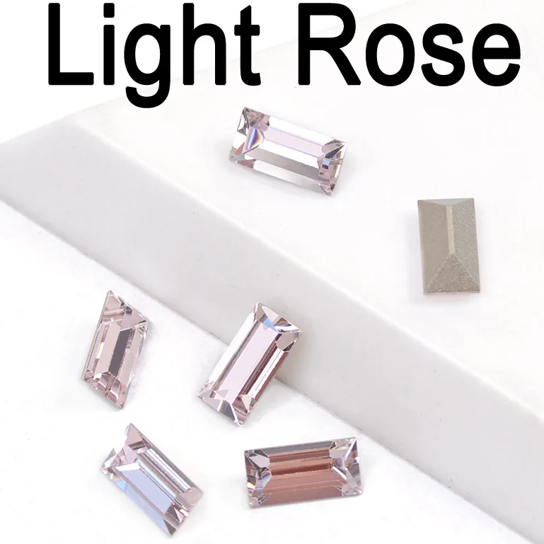 Light Rose CTPA3bI 4501 багет Красочные камни швейная жемчужная Фурнитура для бижутерии, съемная Стразы с серебром/золотом страз в форме когтя DIY для свадебного платья, сумок - Color: Light Rose