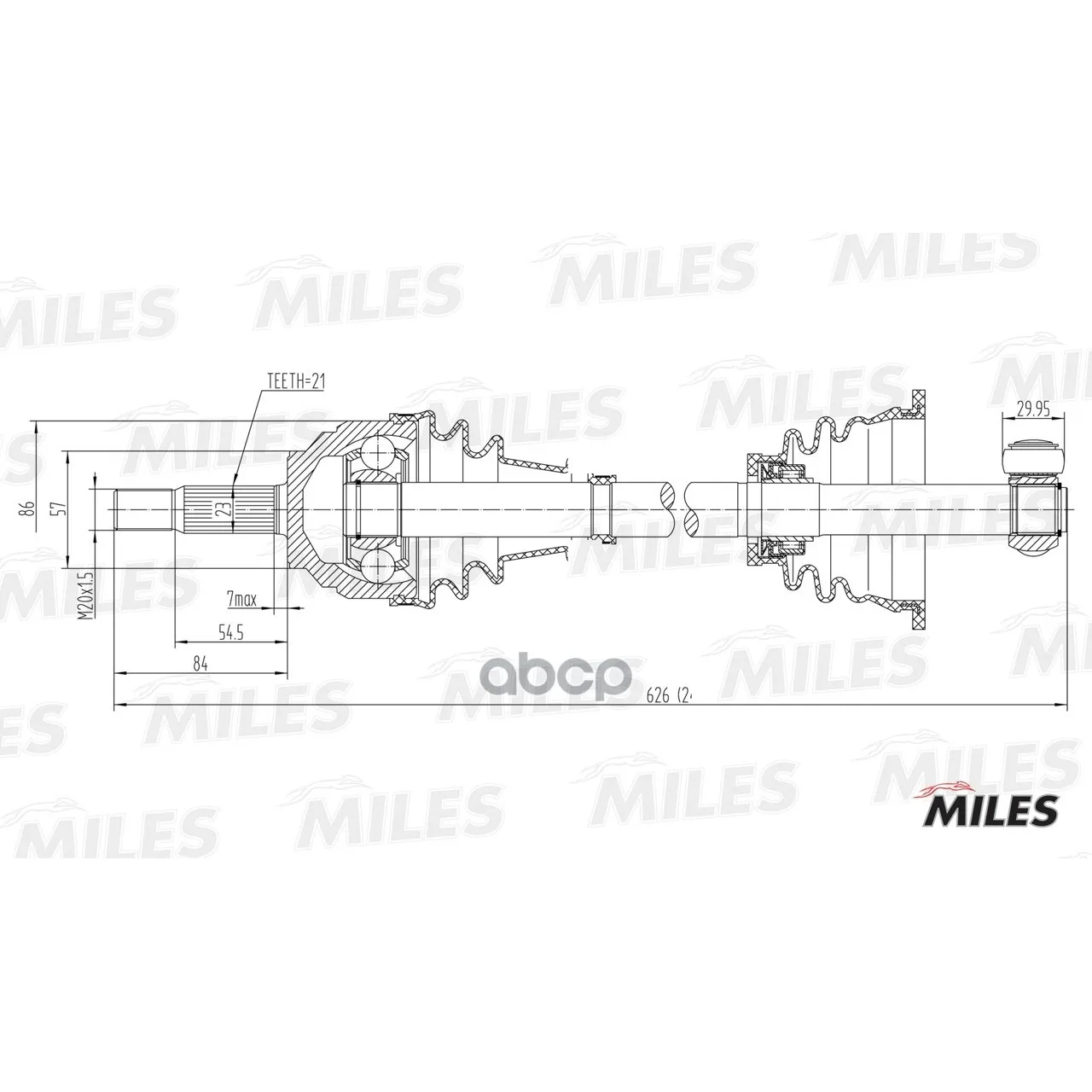 Привод В Сборе Renault Clio Ii/Kangoo 1.2-1.6 97-09 Лев. Miles Gc01106 Miles арт. GC01106