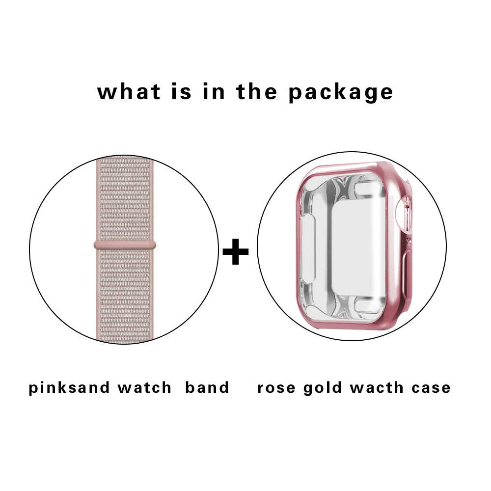Нейлоновый ремешок+ чехол для Apple watch series 5/4/3/2/1, 42 мм, 38 мм, версия в едином положении во время занятий легкой атлетикой, ремешок для наручных часов iwatch, 40 мм 44 спортивный браслет