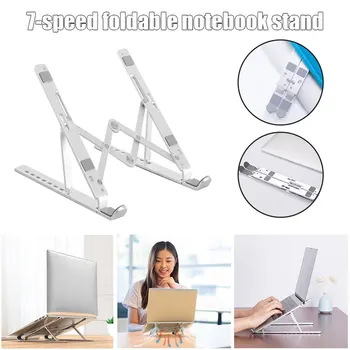 

new Laptop Stand Portable Notebook Holder Adjustable Foldable Ventilated Desk Tablet Aluminum Rack SGA998