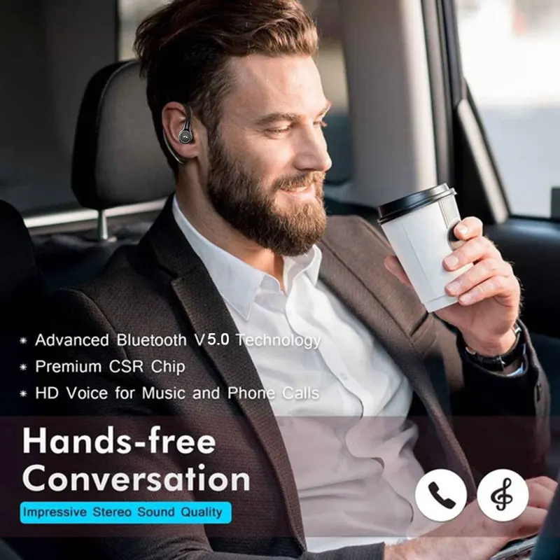 Professional Car wireless Business Bluetooth Headset With Microphone Long Standby For Business Teleconference Convenient Driving