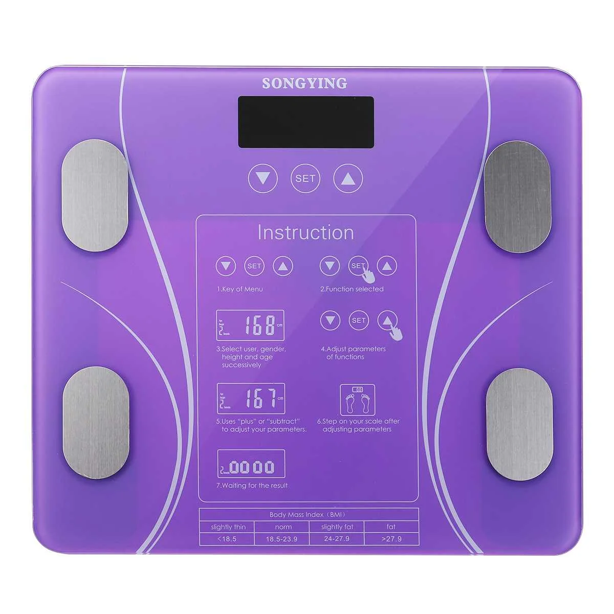 180 кг ЖК цифровые весы для взвешивания в ванной комнате смарт-бытовой Вес весы напольные весы анализатор состава тела - Цвет: Purple