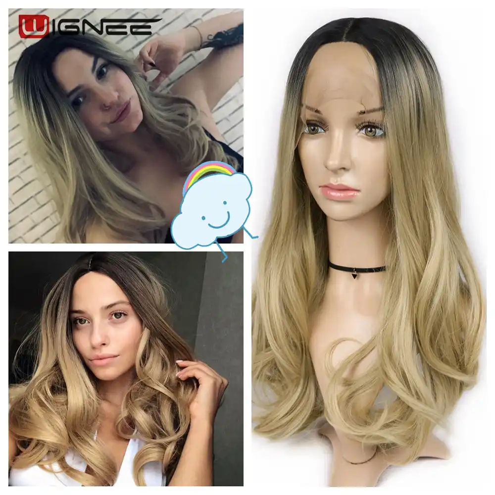 Wignee Lace Front Synthetic Wig For Women Heat Resistant Long Hair