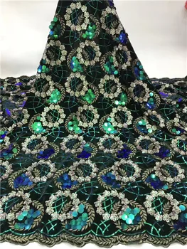 

Newest African Tulle Lace Fabrics With sequins Embroidery Net Lace African French Lace High Quality tulle mesh lace fabrics