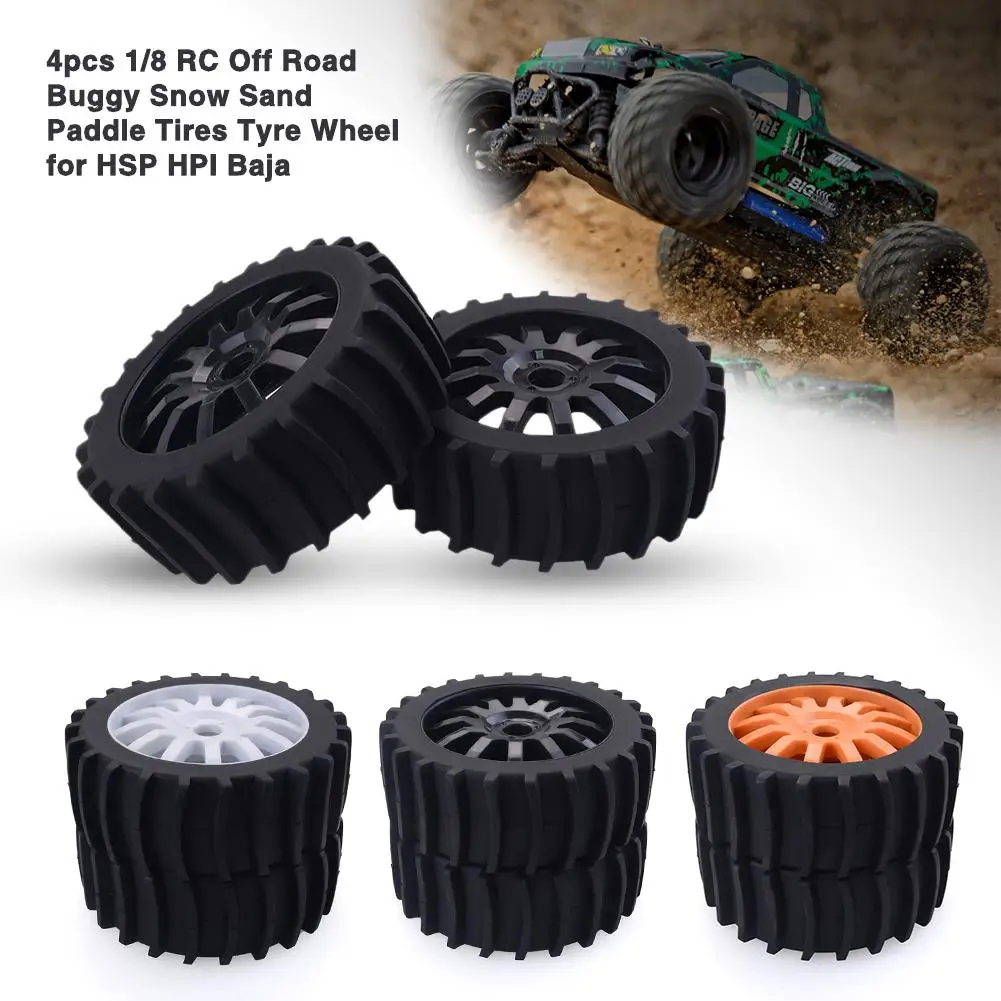 4 шт. 1/8 RC Внедорожник Багги снег песок весло шины колеса для HSP HPI Baja