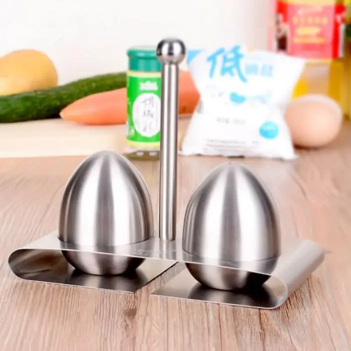 Egg Shape Salt Pepper Shaker Stainless Steel