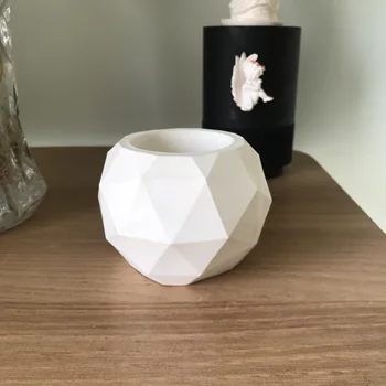 

3D Polymer Clay Molds Silicone Flower Pot Cement Mould Handmade Concrete Planter Maker