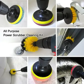 

9pcs Drill Brush Attachments Set Extend Long Attachment for bathroom cleaner D0AC