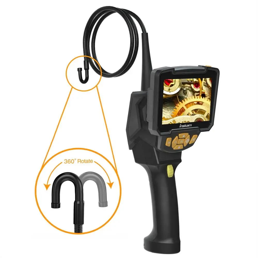 US $129.91 180360 Degree Rotation Endoscope Camera 8mm Whirl Industrial Borescope Rotate Cylinder Engine Inspection Camera Screen choose