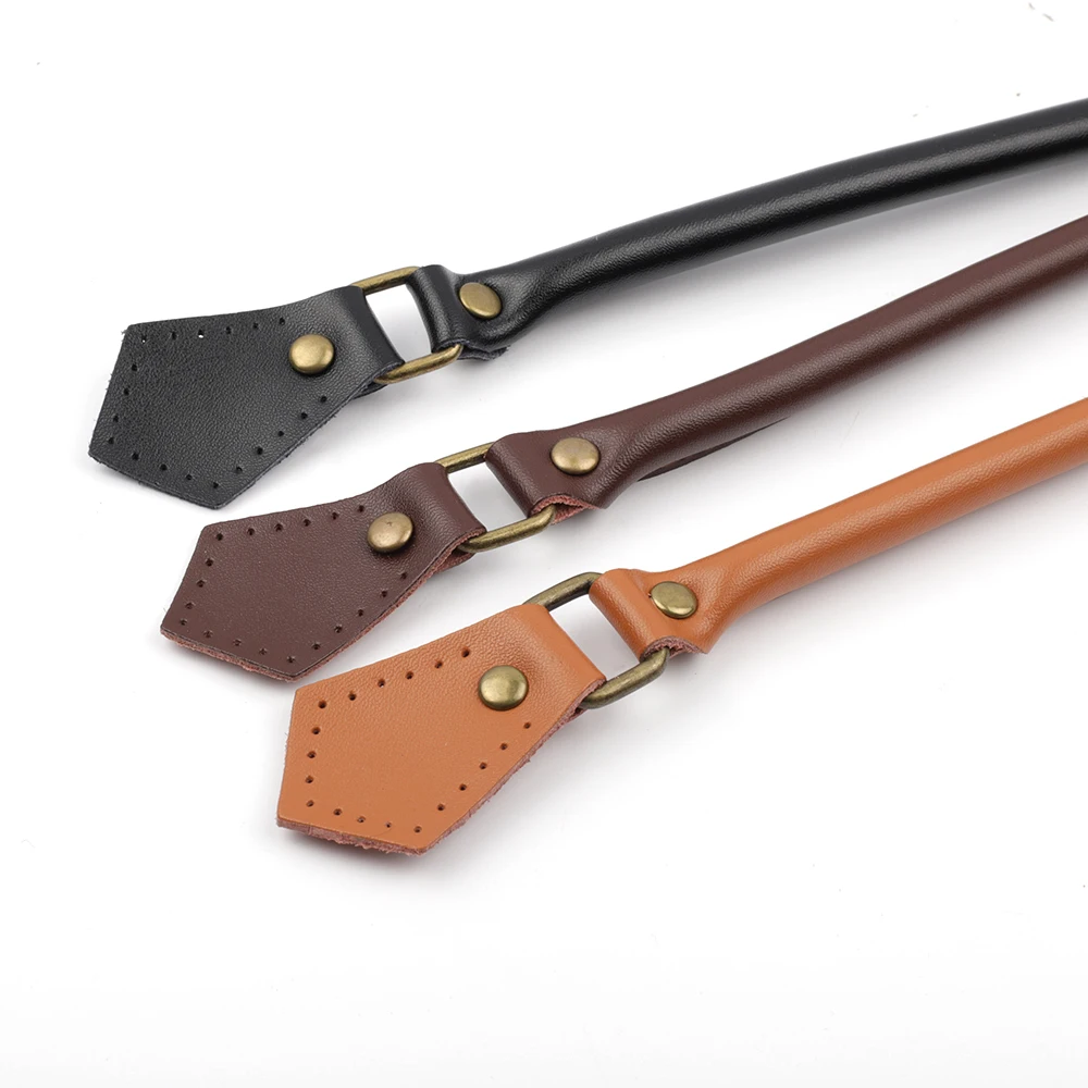 Straps-Handle Bag for DIY Bag-Parts Genuine-Leather 2pcs