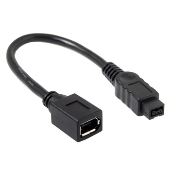 

10Cm 1394 6Pin Female To 1394B 9Pin Male Firewire 400 To 800 Cable Black