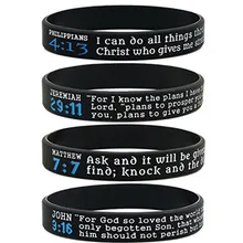 1PCS JESUS Cross Bible Scriptures Christian Religious Philippians JEREMIAH MATTHEW sport silicone RUBBER bracelet wristband