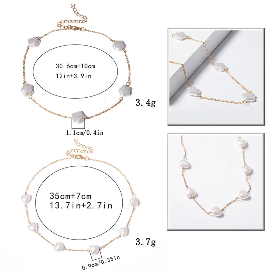 IngeSight. Z простое минималистичное ожерелье-чокер из искусственного жемчуга, колье, воротник, массивное сердце, короткая цепочка на ключицы для женщин, ювелирные изделия