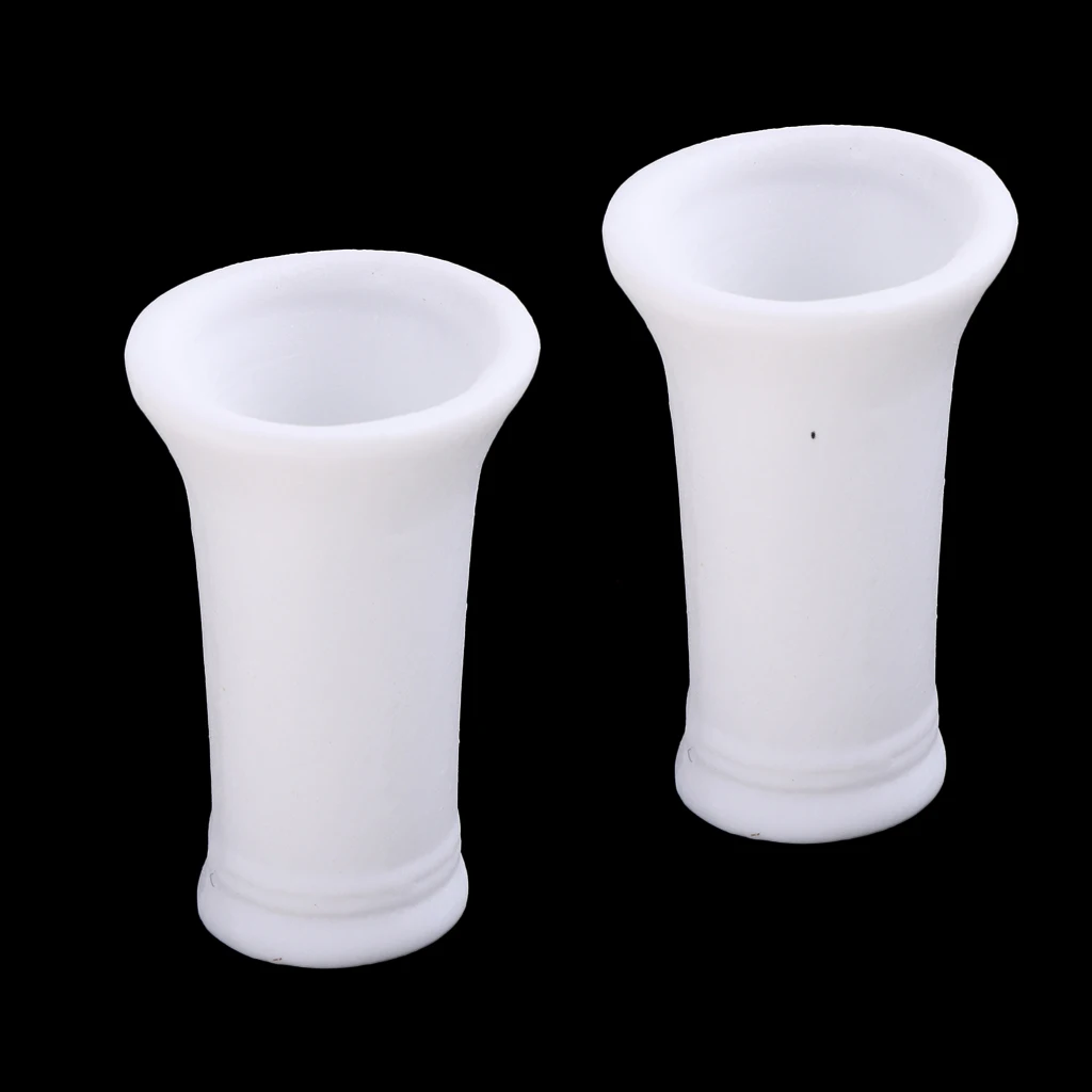 2pieces 1/12 White Porcelain Chinese Vase Dollhouse Room Furniture Decor