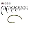 Bimoo 50PCS Down Wire 1X-Short Shank Fly Tying Barbed Hooks Curved Shank Fly Hooks for Caddis Larvae Pupae Scuds Emerger Mayfly ► Photo 1/6