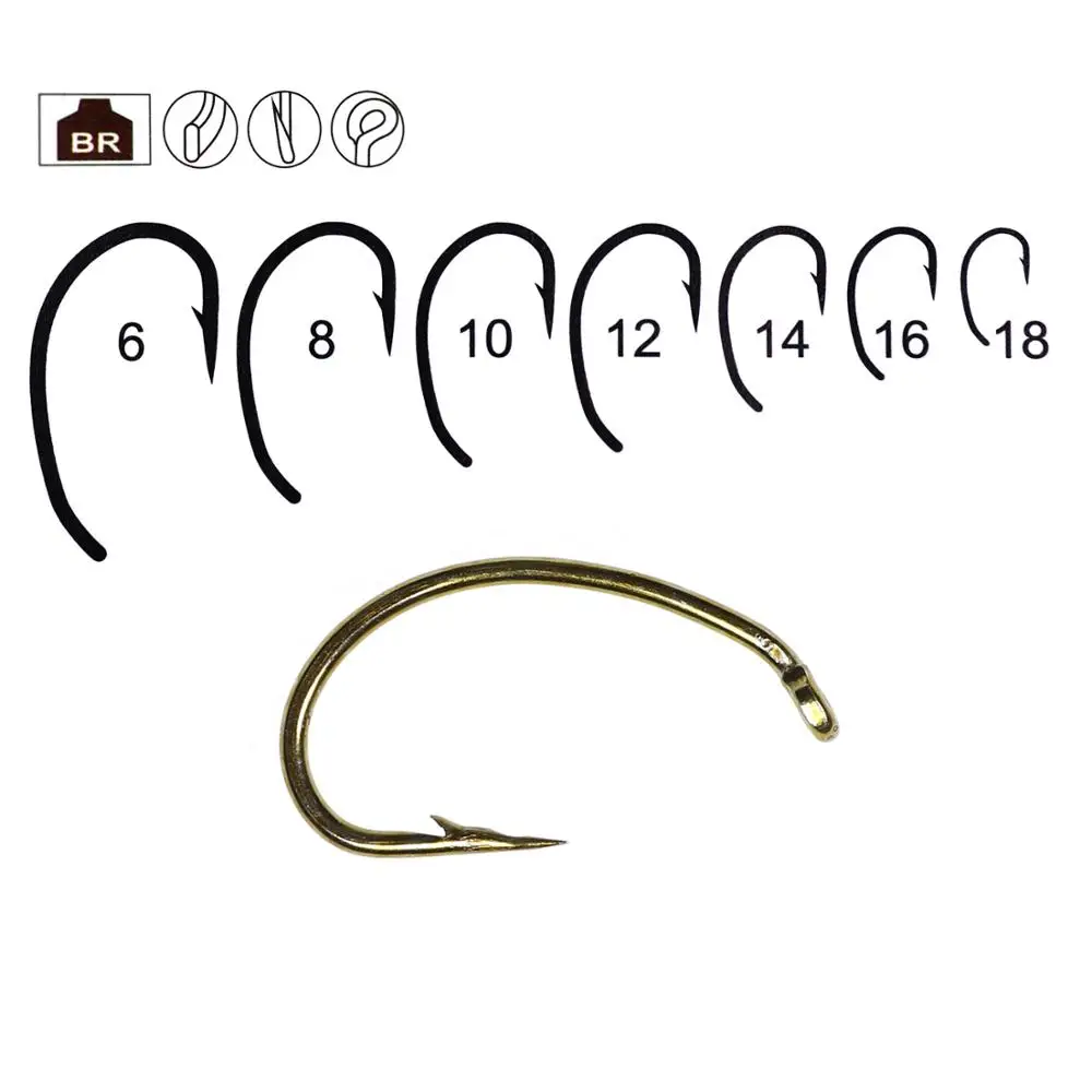 Hooks Curved Fly Fishing Bimoo Fly Fishing Hook Fly Fish Hook Sizes