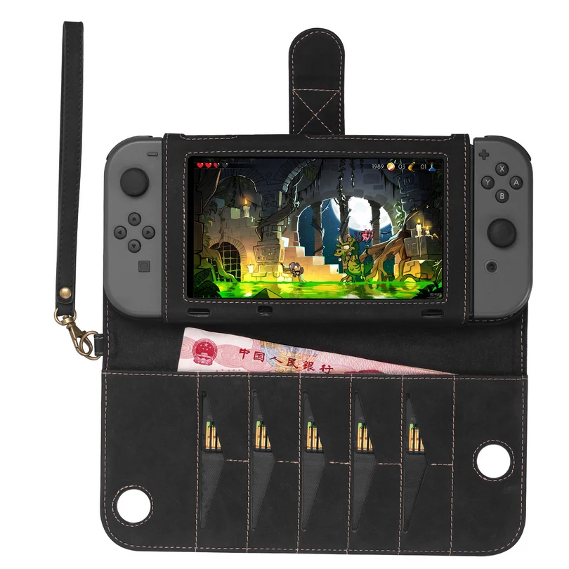 Портативный кожаная сумка для Nintendo S переключатель многофункциональная игровая замысловатым Отделом для карт чехол для консольный