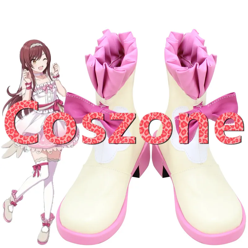 Обувь для косплея IDOLM@ STER блестящих цветов Осаки Амана Осаки тенка; ботинки для костюмированной вечеринки на Хэллоуин; аксессуары для костюмированной вечеринки
