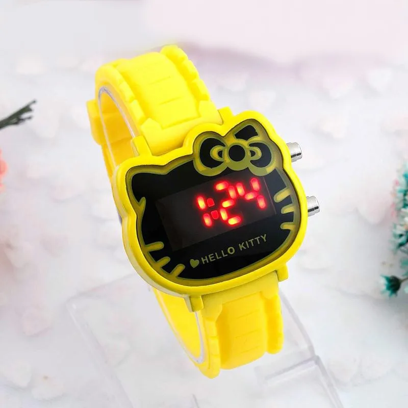 Детские часы рисунок «Hello Kitty» мультфильм цифровые часы для девочек милые детские силиконовые детские наручные часы детские часы Relogio Infantil детские часы
