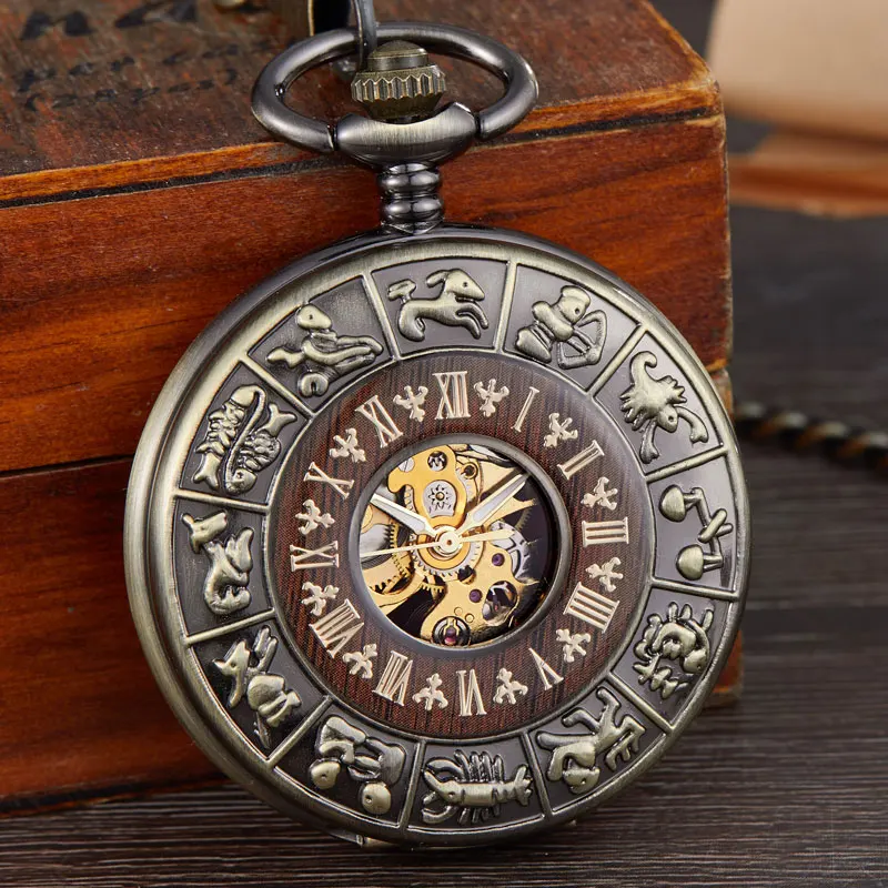 Bolso Mecânico Homens Único Oco Steampunk Esqueleto