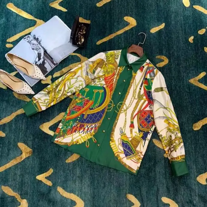 AH12278, модные женские блузки и рубашки,, Подиумные, Роскошные, известный бренд, Европейский дизайн, вечерние, стильная женская одежда