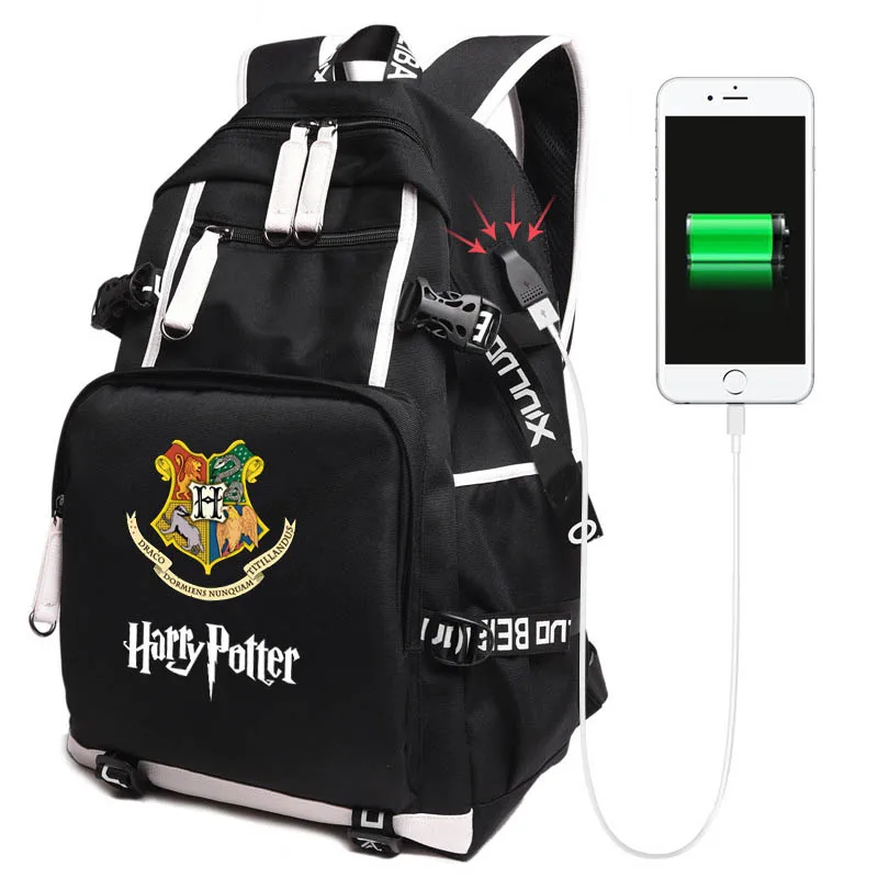 

Potter student school bag USB Notebook backpack