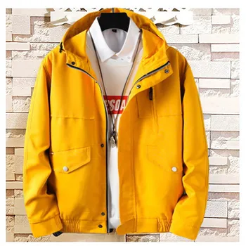 

Casual jacket men's hooded Korean trend wild personality handsome functional wind pilot spring and autumn men's jacket plus size