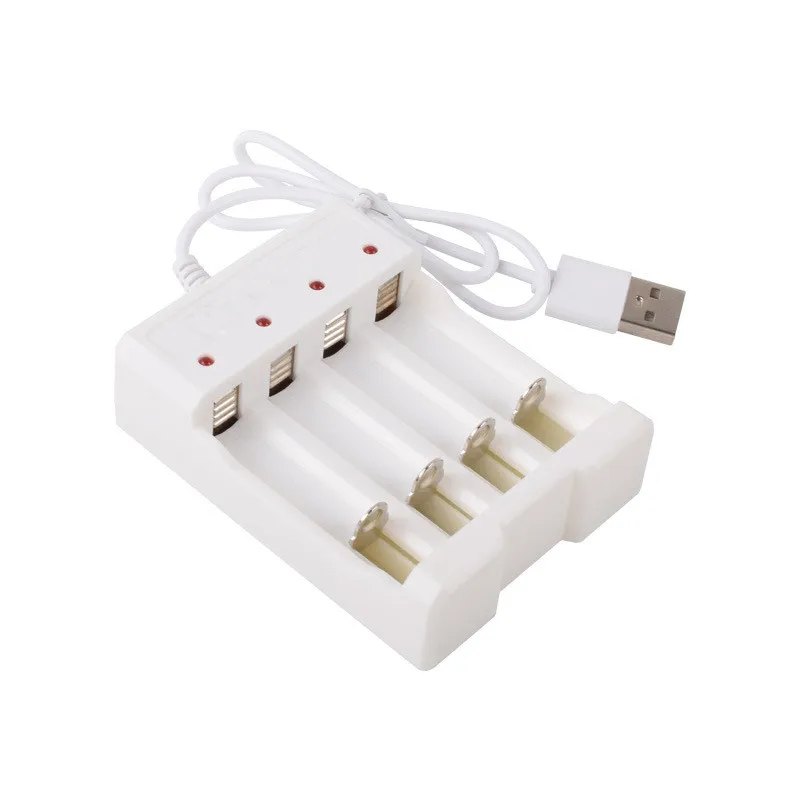 USB Battery Charger 4 Slots Universal Adapter for AA AAA Fast Charging