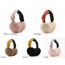 Модные новые наушники для волос, зимние наушники для женщин и девочек, толстые меховые зимние теплые наушники, складные женские наушники