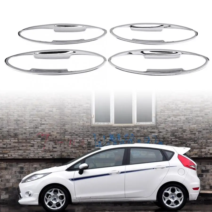 4 шт. хромированные накладки на дверные ручки для Ford Fiesta 2009 2010 2011 2012 | Автомобили и
