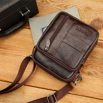 

Men Casual waist bag Artificial leather Zipper Anti-theft waist bag Male Easy to carry Outdoor Bussiness waist bag fanny pack