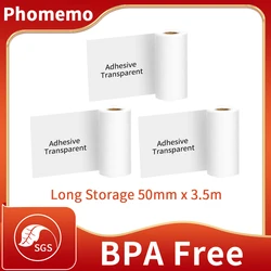 Phomemo – papier thermique auto adhésif, étiquette autocollante imprimable, pour papier Photo d'imprimante M02/M02S/M02Pro, 3 rouleaux/boîte 