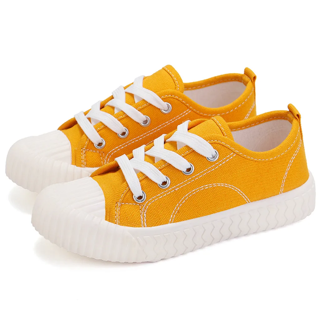 Toddler Infant kids shoes Boys Girls Baby Shoes Solid Flat Canvas Sneakers Footwear chaussures enfant fille детская обувь#B40
