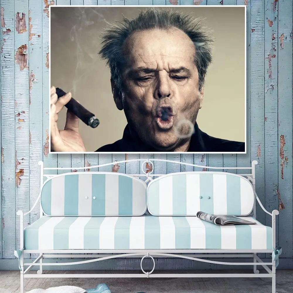 Абстрактный hd-принт на холсте знаменитостей Джек Николсон сигары картинки прикроватная домашняя декоративная настенная наклейка плакаты безрамочная картина ядро