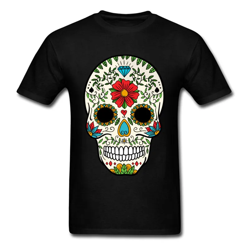 

Cotton Shirts Cheap Wholesale Short Sleeve Printing Machine Crew Neck Mens Mexican Skull T Shirts