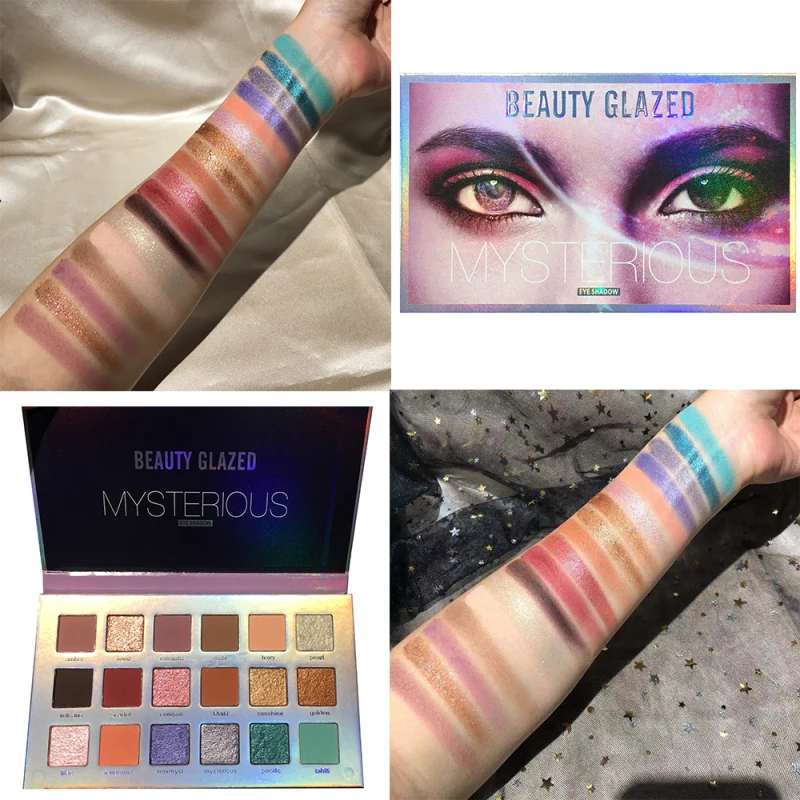 Палетка натуральных матовых теней для век Beauty Glazed 18 цветов блестящие тени TSLM2