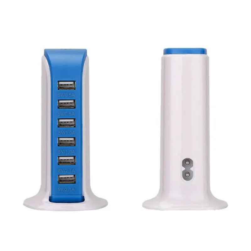 Universal 6 USB Port Charger Quick Charge Charging Dock Station Desktop Travel Charger Hub 30W For iPhone